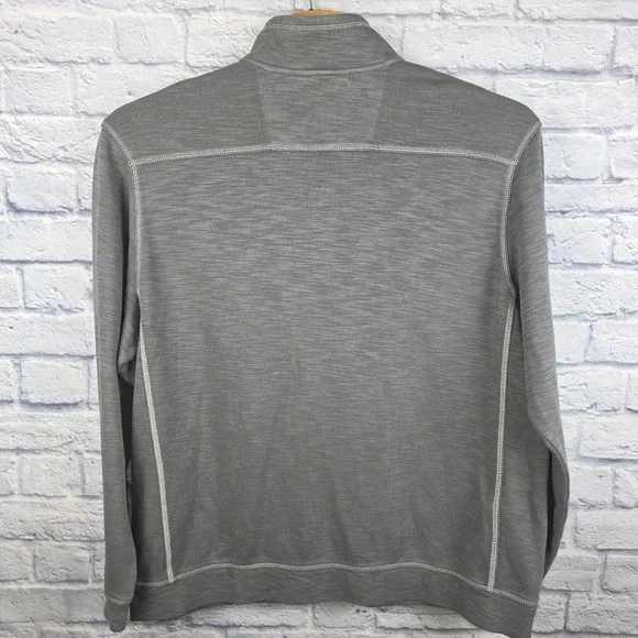 Tommy Bahama Men Grey Full Zip Pima Cotton Tencel Jacket Mock Neck Size 3XL - Picture 3 of 7